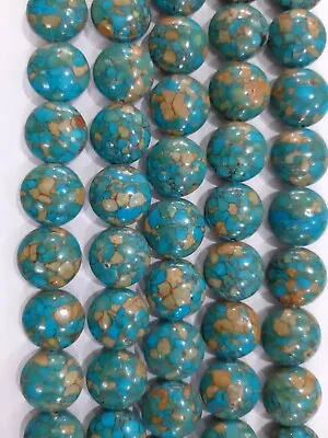 Iolite Turquoise 16X16X7MM Flat Plain APPR.25 Beads 1STRAND 2 Strands 1 LOT • £14