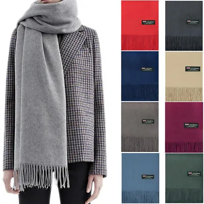 Mens Womens Oversize 100% Cashmere Scotland Wool Blanket Shawl Wrap Solid Scarf • $12.45