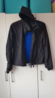 £15 • Buy Mens/Boys Superdry Windcheater Black Blue Fleece Size Small