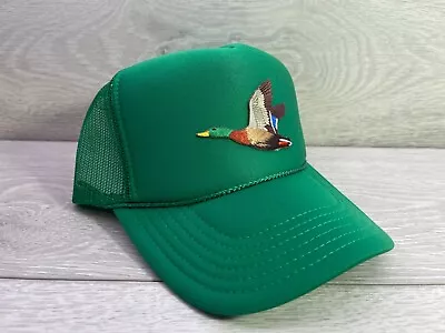 New Hunting Duck Mallard Kelly Green Hat 5 Panel Trucker Snapback Vintage • $24.95