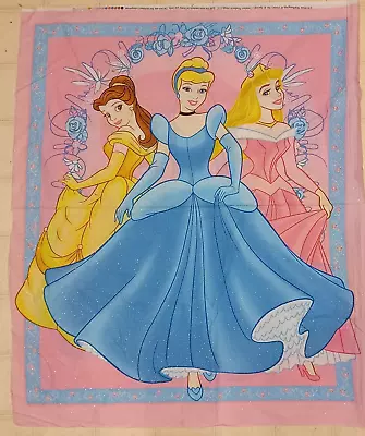 (2) Disney Princess Panels  Cotton Fabric With Glitter  CP19544 • $24.99