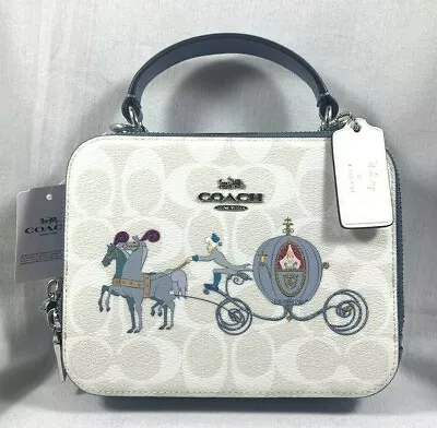 Nwt Coach Disney X C1426 Cinderella Box Crossbody Signature Canvas Sold Out • $425