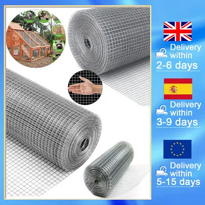 8M Welded Wire Mesh Galvanised Fence Aviary Rabbit Hutch Chicken Coop Fencing UK • £18.99