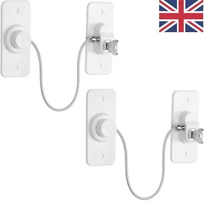 2Pcs Window Locks Adhesive Door Restrictor With Key Baby Pet Window Safety Locks • £6.89