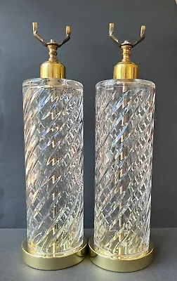 Pair Of Vintage Waterford Crystal And Brass Table Lamps • $800