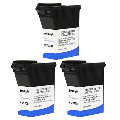 £13.95 • Buy Pitney Bowes Dm50 Dm55 Dm60 K700 Compatible Franking Ink Cartridge Blue - 3 Pack