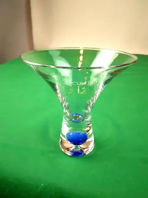 Ciroc Martini/Vodka Cocktail 5” Glass Blue Bubble Base 8 Oz Hand Blown Tapered • $14.88