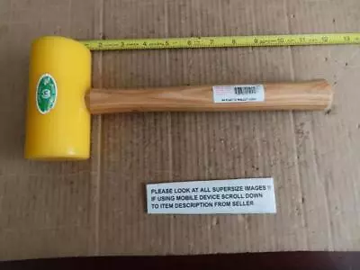 Garland 15004 14 Oz. Hard Yellow Plastic Mallet 2 1/8  Face Wood Handle NEW USA • $1.25