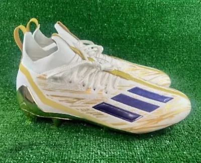 Men's Adidas X Adizero 12.0   Road Dawgs  Cleats White Gold HQ6392 Size 10.5 • $120