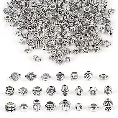 180 Silver Spacer Beads - 100G Tibetan Antique Silver Color Metal Beads Small Lo • $10.76