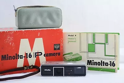 Minolta-16 P Subminiature Spy Camera With Case Box And Instructions 1960-65 • $44.95