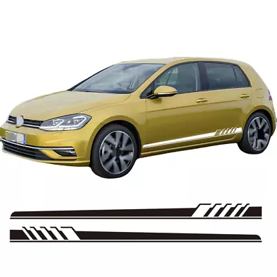 2 PCS Graphic Side Door Stripe Car Sticker Decal For VW Golf MK3 MK4 MK5 MK6 • $37.59