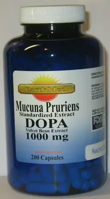 DOPA  Mucuna Pruriens 1000mg Standarized 200 Capsules (Velvet Bean)  • $15.95