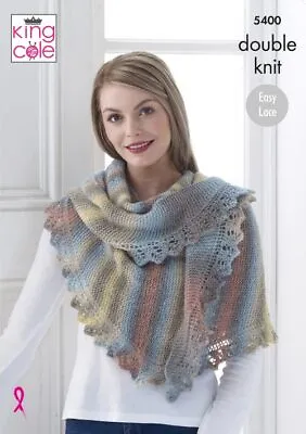 King Cole Knitting Pattern Ladies Shawl Cowl Hat - DK Double Knit - 5400 • £5.49