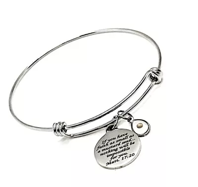 Mustard Seed Scripture And Teardrop Charm Bracelet Matthew 17 20 • $19.95