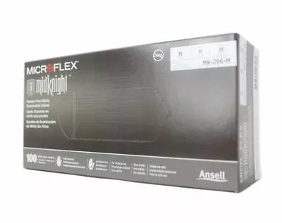 Microflex MidKnight Black Nitrile Gloves Medium - 100ct/Box • $29.95