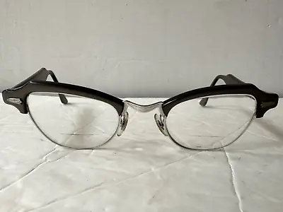 Vintage Bausch & Lomb B&L 1/10 12K GF Gray Cat Eye Eyeglasses 4 1/4  - 5 1/2  • $44.99