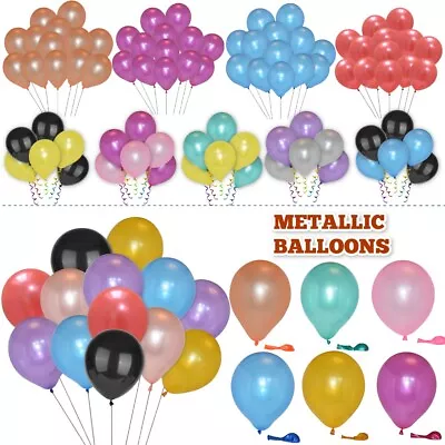 12 Inch 10 Large Latex Pearlized Birthday Wedding Baby Shower Balloons Party UK  • £1.59