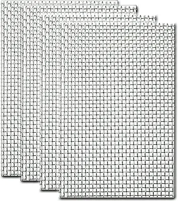 GERAWOO 304 Stainless Steel Mesh Sheet 4 Packs Wire Mesh Panels 20 Mesh Mouse • £14.37