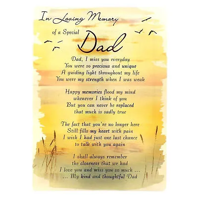 In Loving Memory Open Graveside Memorial Card - Special Dad • £3.14