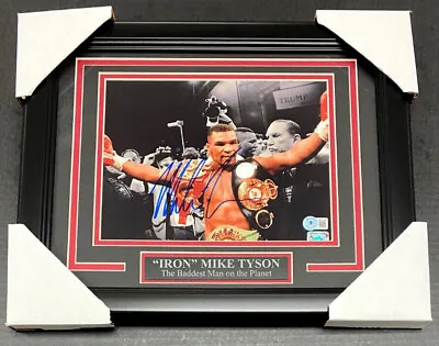 Mike Tyson Signed Autographed 8x10 Belt Photo Framed Bas Coa  • $119.95