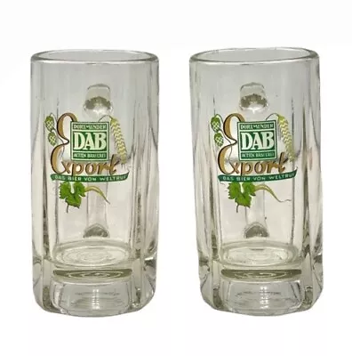Dortmunder DAB Export Beer Glass Mugs “Das Bier Von Weltruf” Lot Of 2 • $22.49