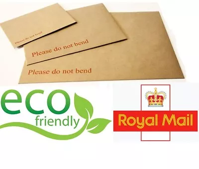 Large Letter Sizes - Eco-friendly Brown Hard Board Backed Envelopes C4 C5+ C5 C6 • £3.80