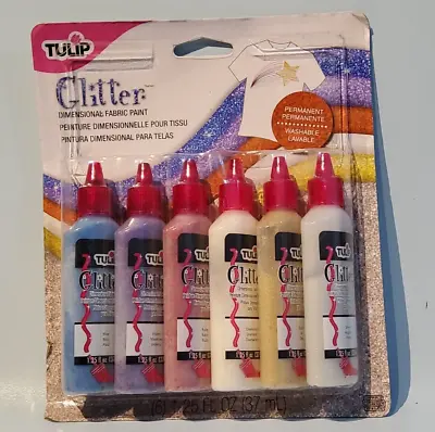 TULIP Glitter Dimensional Fabric Craft Paint 6 X 37ml Pack • £18.99