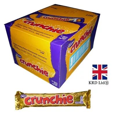 Cadbury Standard Crunchie Box Bar 40 Gx 24 (Pack Of 24) Kids Chocolate Fun Party • £23.41