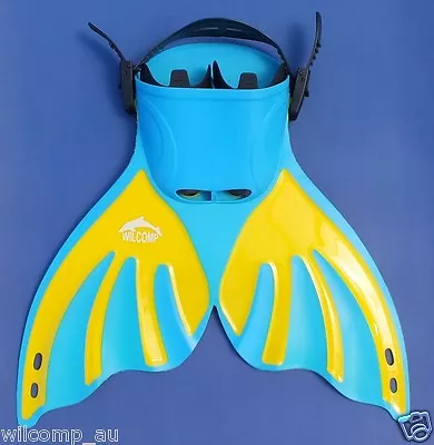 MERMAID FIN BLUE MONOFIN KIDS SWIMMING WIL-MF-06 For Up To 12 Years Old • $22.64
