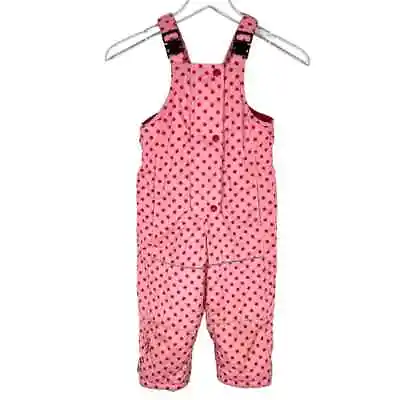 Hanna Andersson Girl's Insulated Snow Bibs Size 100 (Size 4) Pink Red Outerwear • $28.99