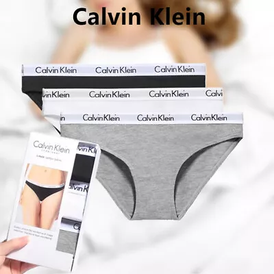 3 Packs Calvin Klein Ladies Bikini Briefs Underwear Womans Knickers Panties UK • £13.98