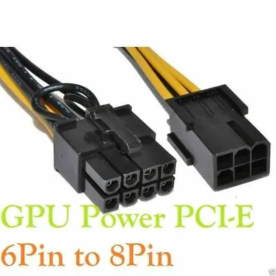 £2.75 • Buy PCI Express PCI-E 6 Pin To 8 Pin Graphics Card Power Adapter Cable [006486]10cm 