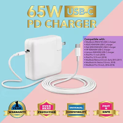 $13.95 • Buy 61W USB-C Power Adapter Charger For Apple MacBook Air (M1, 2020)