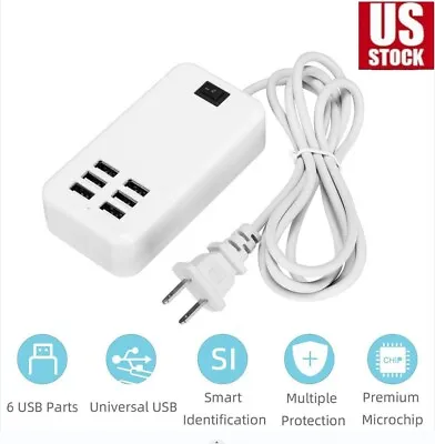 6 Port USB Hub Fast Wall Charger Station Multi-Function Desktop AC Power Adapter • $8.18