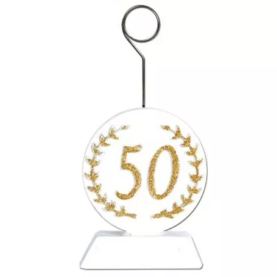 50th Anniversary Glittered Photo/Balloon Holder Gold Party Supplies Decoration • $5.39