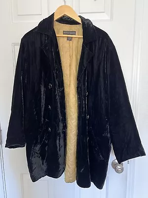 Vintage Velvet Peacoat Banana Republic Medium Coat 90s Y2K Sailor Buttons Goth • $20