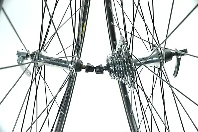 SHIMANO TIAGRA ALEXRIMS AT450 SRAM 9 SPEED ROAD BICYCLE 700c WHEELS SET 130 MM • $155