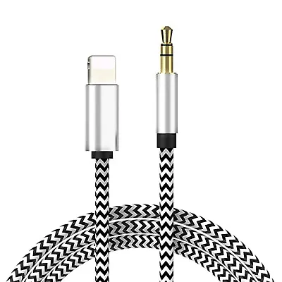 Braided Aux Cable For IPhone 11 12 13 14 Pro Max X SE 3.5mm Jack Car Audio Music • £3.95