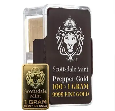 100 X 1 Gram Gold Bars - Scottsdale Mint .9999 Gold Bullion  Prepper Gold  #A570 • $8791.44