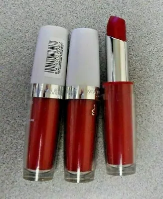 3 MAYBELLINE SUPER STAY 14HR LIPSTICK 065 RAVISHING ROUGE 0.12oz EA *IMP CAPS • $18.69