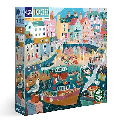 EeBoo 1000 Pc Puzzle – Seaside Harbor Kids Puzzle Family Puzzle 05598 • $44.99