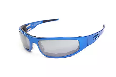 Baby Bagger Biker Transition Mirror Lens Sunglasses With Blue Smooth Frame • $310.95