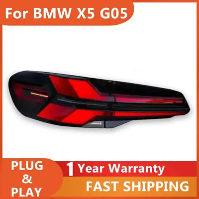 $1180 • Buy LED Tail Lights Black Housing Turn Signal Light Pair For BMW X5 G05 2018-2023