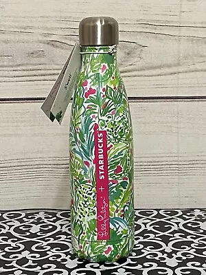 LILLY PULITZER Starbucks S'well Bottle Palm Beach Jungle Green Stainless NEW • £56.89