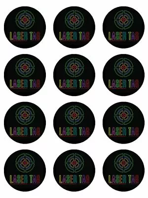 Laser Tag Shooting Team Party Game Edible Cupcake Toppers Wafer Or Icing X 12  • £4.72