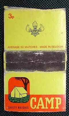 Matchbox Safety Matches Camp Made In Belgium Union Match Co Logo MB054 • £2.09