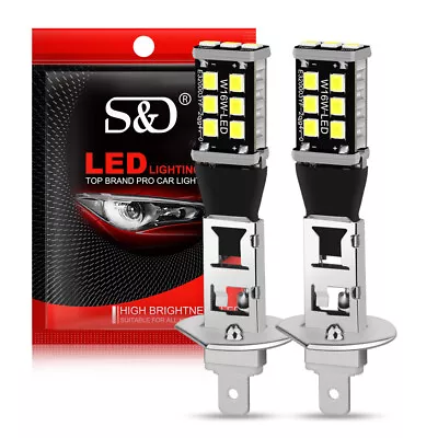 2Pcs H1 LED Fog Light Bulbs 15SMD Car Driving DRL Lamps 1000lm 6000K Super White • $5.99