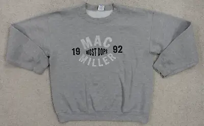 Mac Miller Sweatshirt Men's Large Gray Most Dope 1992 Macadelic Fleece Pullover • $64.99