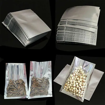 100pcs Silver Aluminum Foil Bags Heat Seal Mylar Food Storage Vacuum Pouches • $4.43